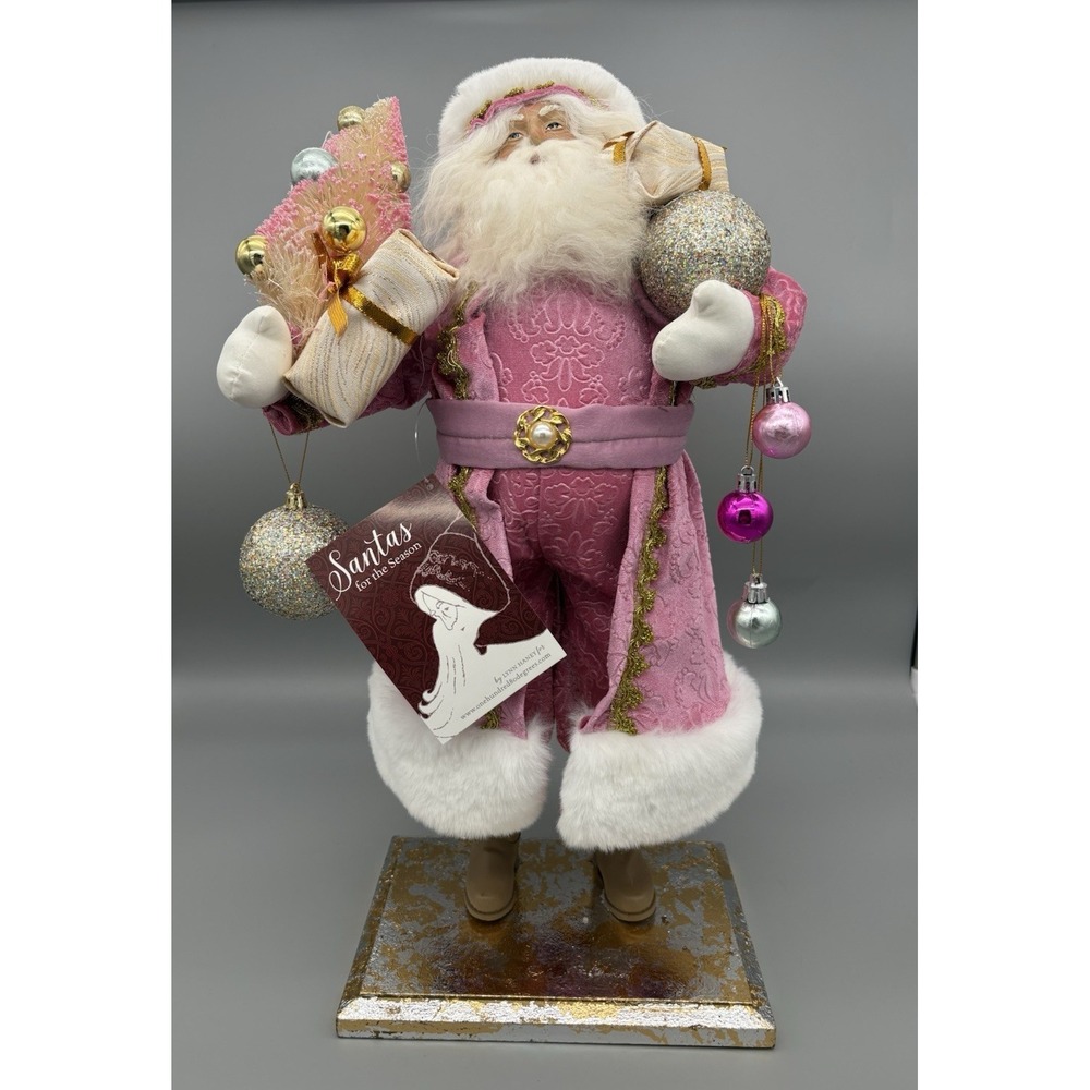 Lynn Haney Pink Santa One Hundred 80 Degrees 22" MAGNIFICENT Ornaments Presents